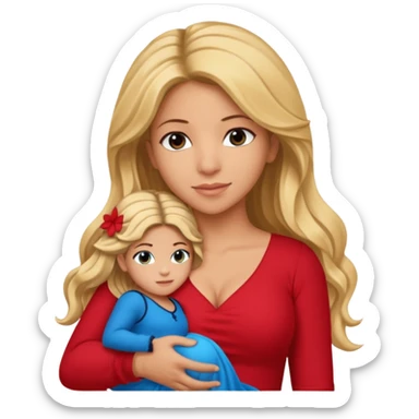 Shakira with blue eyes and pique holding her in his arms  sticker