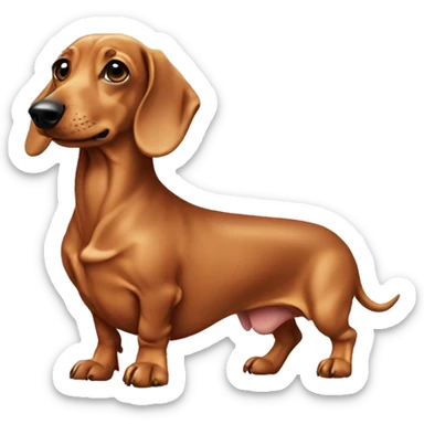 Dachshund making a shirt sticker