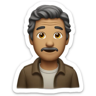 man telling a story sticker