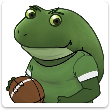 bufo in a football suit sticker