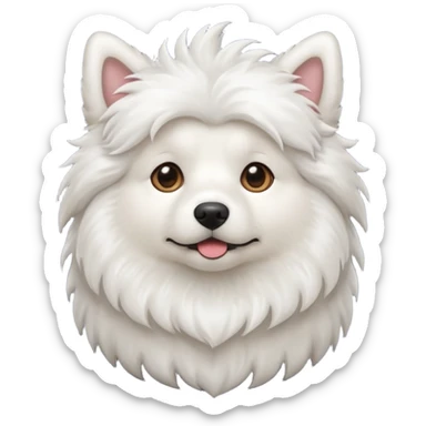 White fluffy Dog  sticker