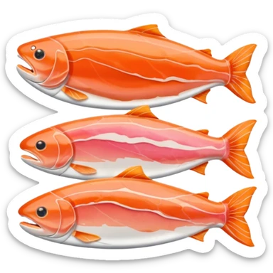 smoked salmon, thin slice, smooth translucent, orange-pink, irregular edges, white marbling, folds, soft, no plate, lemon, or garnish, soft lighting, emoji scale sticker
