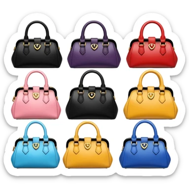 Photo frame made with minature handbags around the frame
 sticker