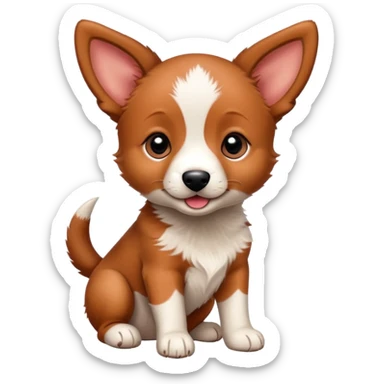 Red heeler puppy wagging tail excitedly sticker