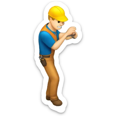 Mechanic open bonet of car and see in the bonut a engin sticker