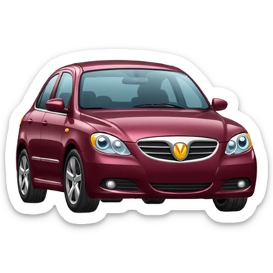 burgundy new car sticker