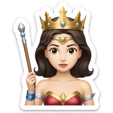 Wonder Woman holding white orchestra conductor’s baton sticker