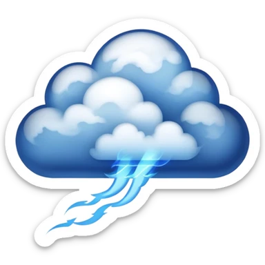black cloud with blue lightning sticker