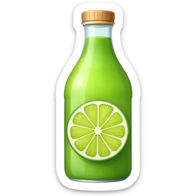 Bottle of lime juice sticker