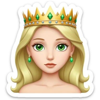 beautiful princess with striking green eyes and a crown sticker