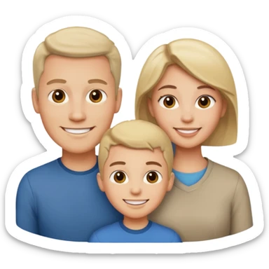 A family of a man, a woman and a boy  sticker