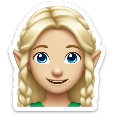 happy elf girl blond hair and blue eyes  sticker