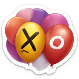 Balloon that says xo on it sticker