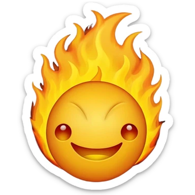 Make it look like a normal emoji just with burning head🙂🔥 cobine the two sticker