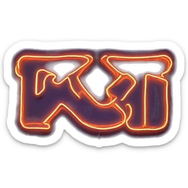 xx century neon sign sticker