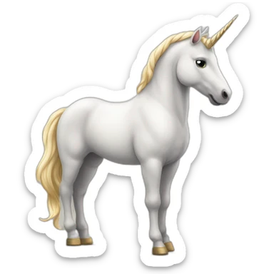 A unicorn standing on its two back legs sticker