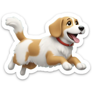 dog playing in the snow sticker