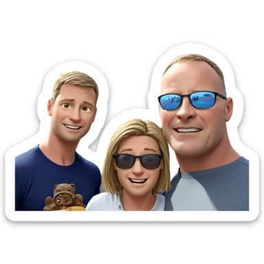 boys enjoying sunny outdoors sticker