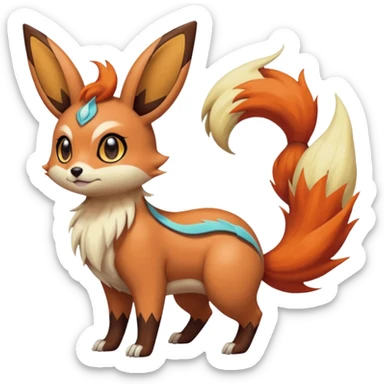 Meloetta-Flareon-Furret-Linoone-Eevee-Pokémon-Fakémon-creature sticker