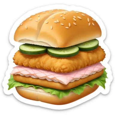 Light pink fried fish sandwich  sticker