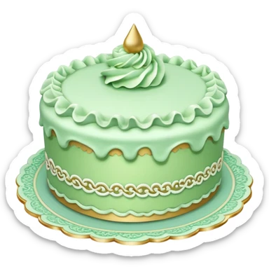 rococo regency green dessert sticker