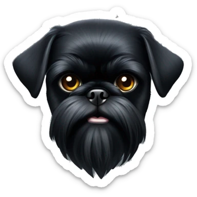 Black Brussels griffon with diamond sticker
