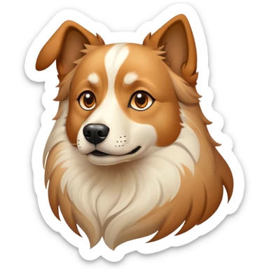 Cinematic Noble Domestic Dog Portrait Emoji, Poised and dignified, with a well-proportioned build and a neatly groomed coat of warm, inviting tones, expressive eyes radiating loyalty and wisdom, Simplified yet sharp and sophisticated features, highly detailed, glowing with a soft, dignified glow, high shine, intelligent and steadfast, stylized with an air of understated charm, focused and attentive, soft glowing outline, capturing the essence of a watchful and confident domestic dog that feels as though it could step out of the screen with effortless authority! sticker