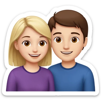 Two friends talking and looking each other sticker