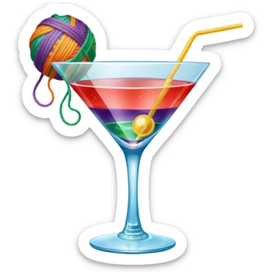 ball of yarncocktail glass sticker