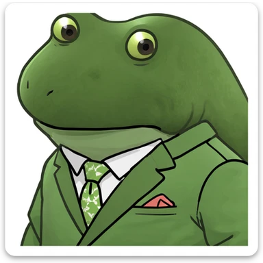 bufo in a japanese suit sticker