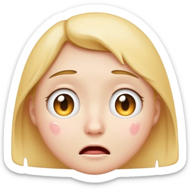 cute emoji face with small short eyes, tears coming out then going back in sticker