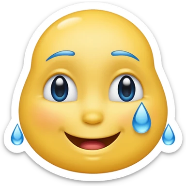 Gülümseyen suratın arkasında hafifçe gözüken ağlayan yüz sticker