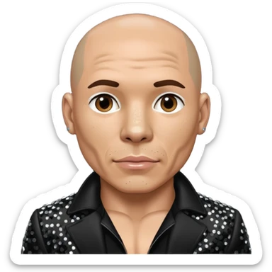 Pitbull, Rapper with black sequin outfit sticker