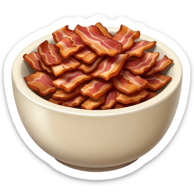 fine brown bacon bits in small bowl sticker