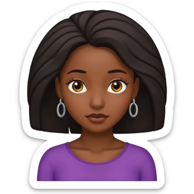 Pretty black shy woman sticker