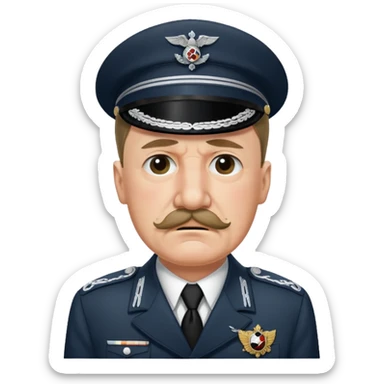adolf hitler crying with mustache and uniform sticker