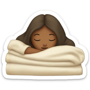 sleeping girl under blanket  sticker