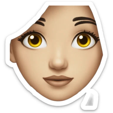 Beutiful girl black hair yelow eyes sticker