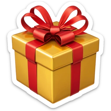 Golden heart with gifts sticker