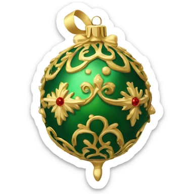 Christmas tree rococo bauble sticker