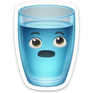 Water glass with water filled sticker