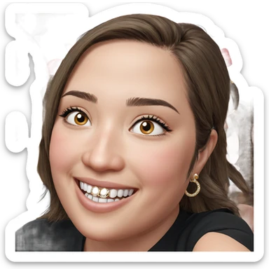 smiling girls with jewelry sticker