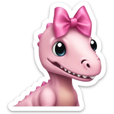 Dinosaur with pink bow  sticker