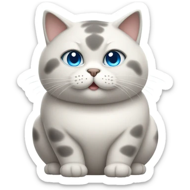 cat fat with blue eyes sticker