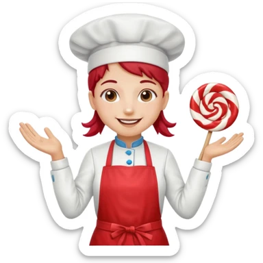 Mixer + peppermint apron, Candy Chef. sticker