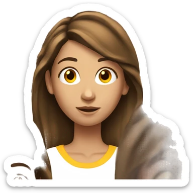 teenage girl with brunette hair sticker