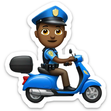 a police officer with a scooter sticker