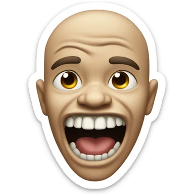 scrunched nose big teeth making scary face sticker