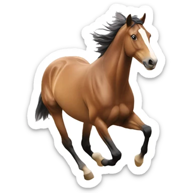 horse running, with dust behind it sticker