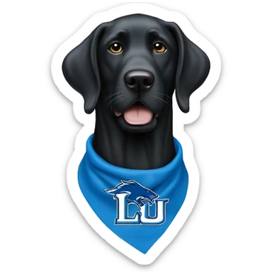 Large Black Lab dog in a Detroit Lions bandana or jersey  sticker